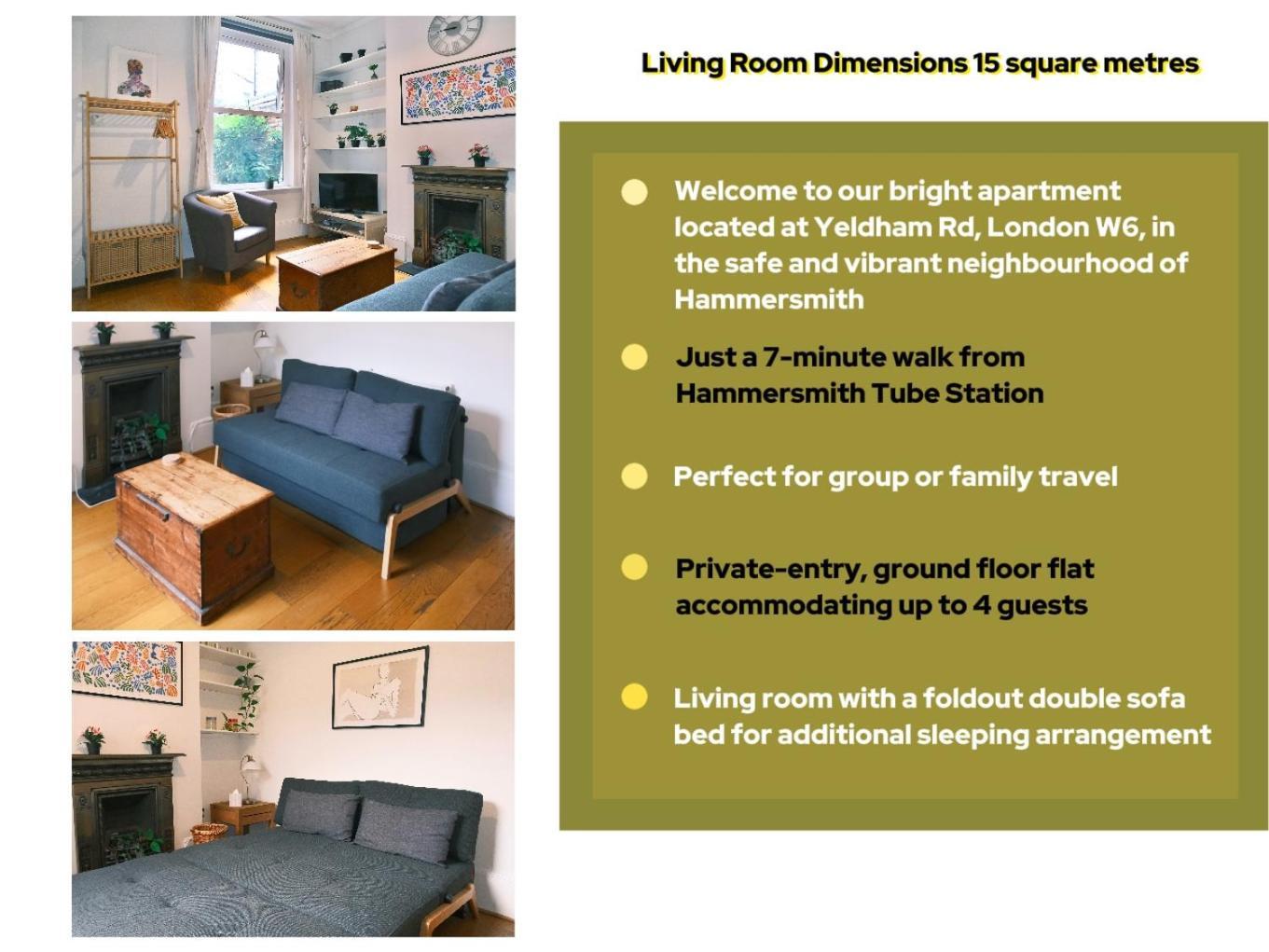 Apartamento Artsy & Bright Hammersmith 1b1b, Up To 4 People